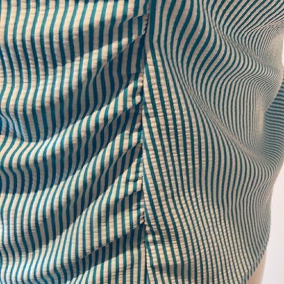 Land’s End swim shirt sleeve bathing suit top Tankini textured striped multi 4 - Picture 5 of 10